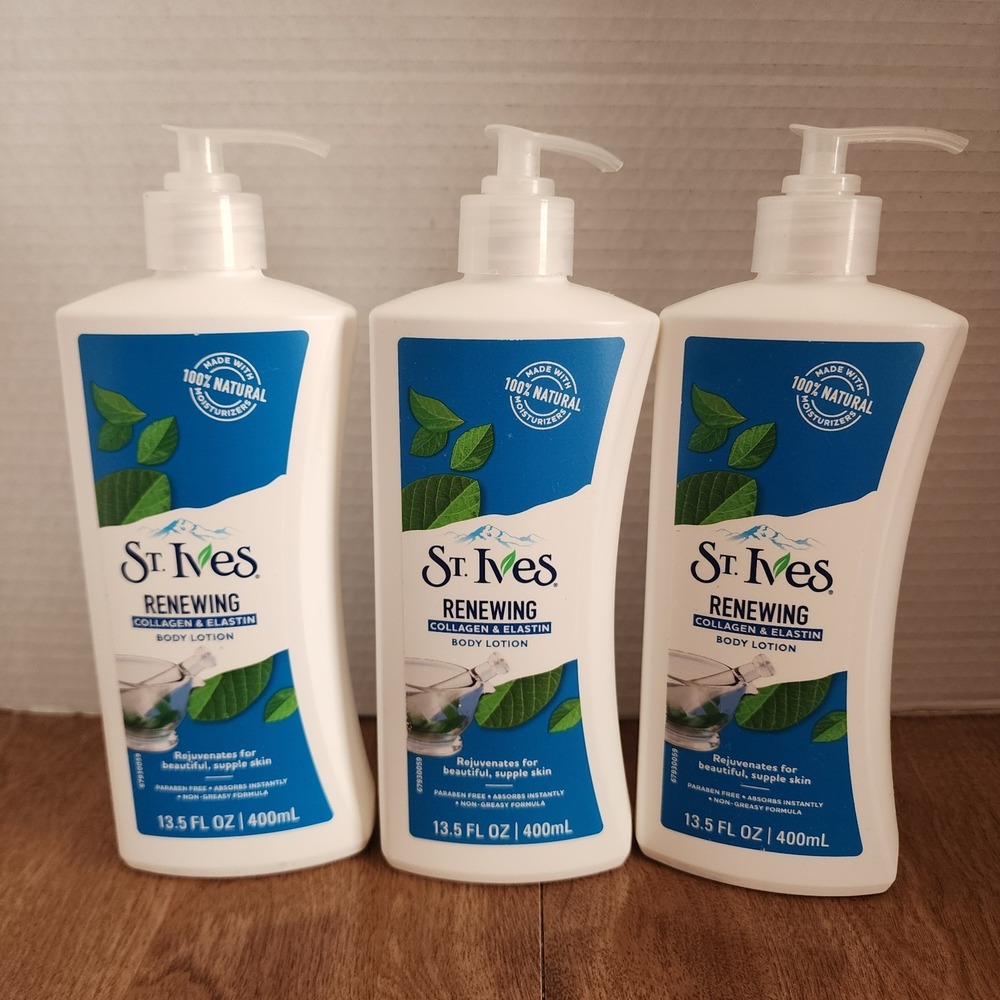 3 Pack St. Ives Renewing Collagen & Elastin Body Lotion 13.5 fl oz 400ml Each